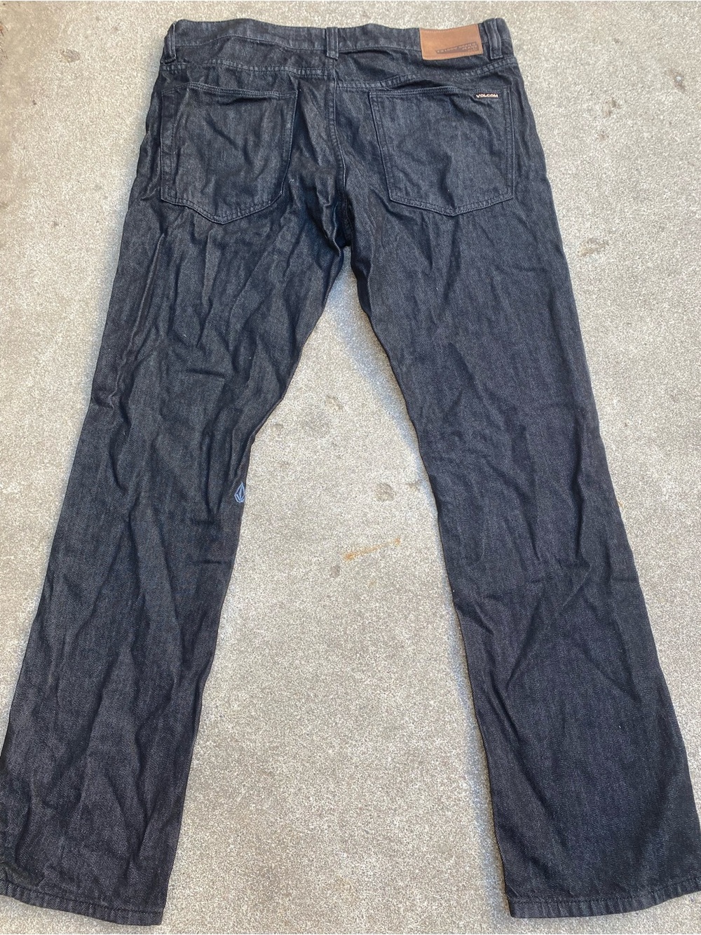 Volcom Mens Black Denim Skate Jeans Straight Leg Classic Sz 34